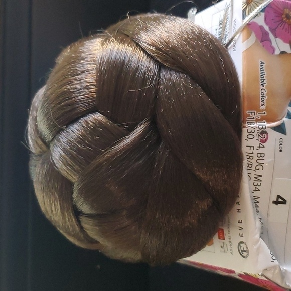 Fashion Braded Bun Color # 4 Dark Brown Eve Hair - Picture 1 of 15